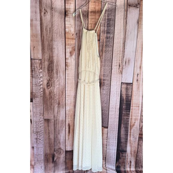 ModCloth Maxi Dress Illuminated Elegance Ivory Halter Party Metallic Large NWT - Picture 3 of 12